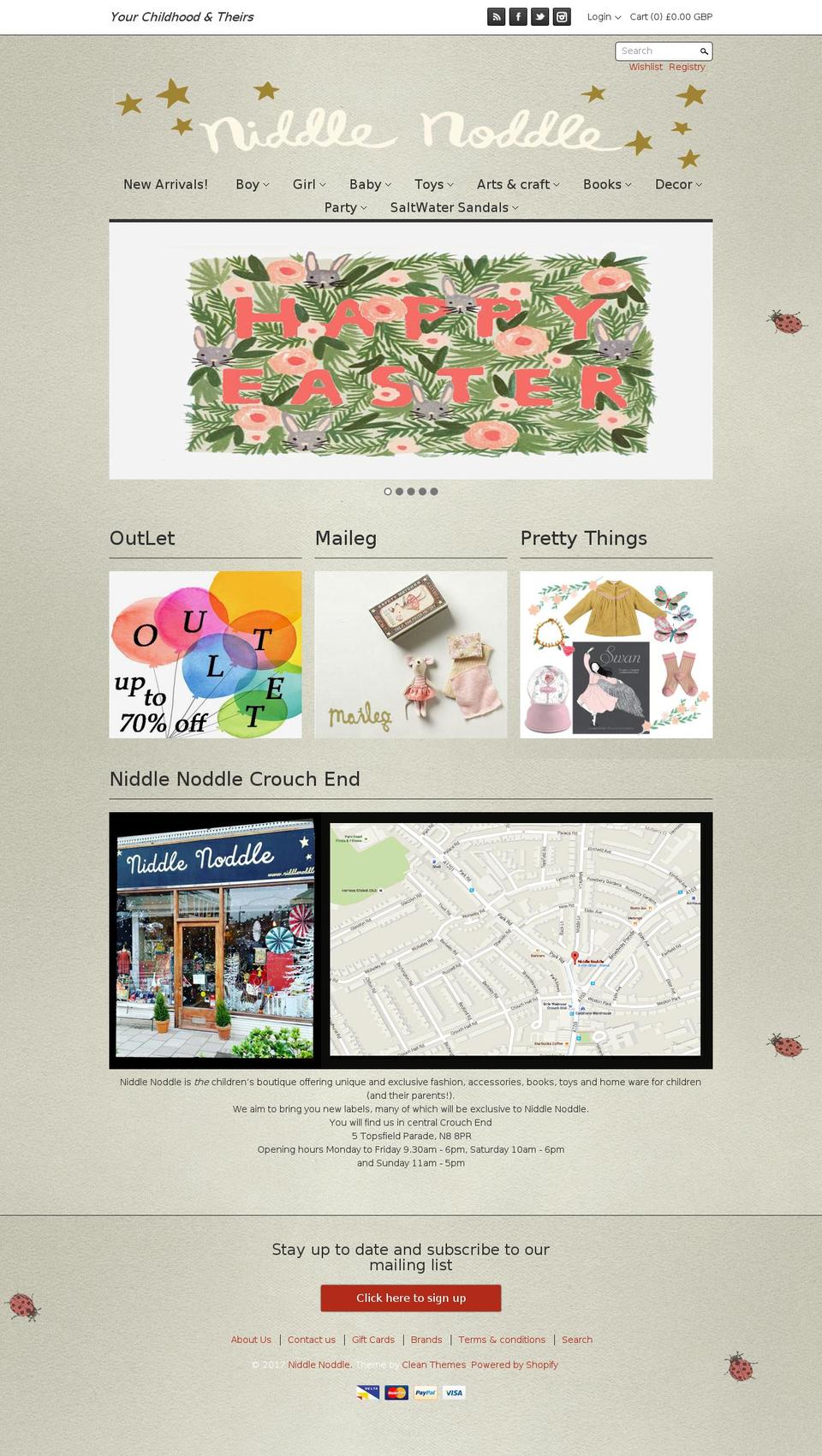 niddlenoddle.com shopify website screenshot