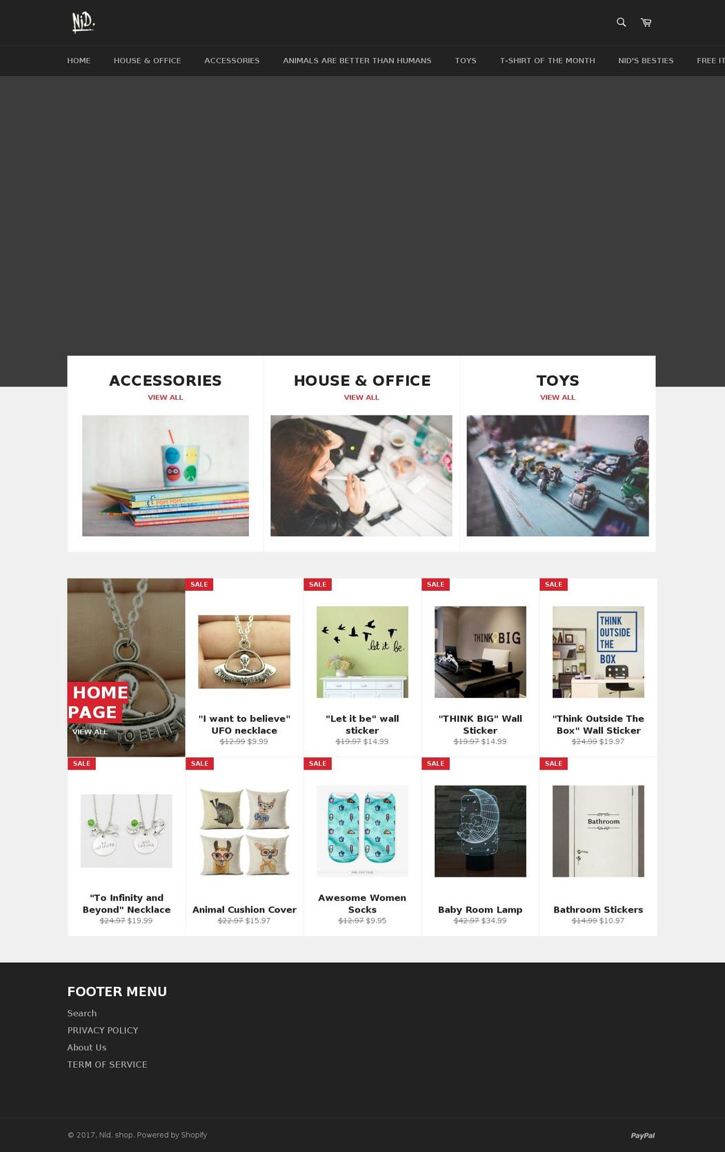nidnow.com shopify website screenshot
