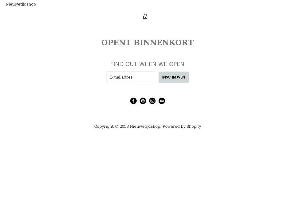 nieuwetijdshop.nl shopify website screenshot