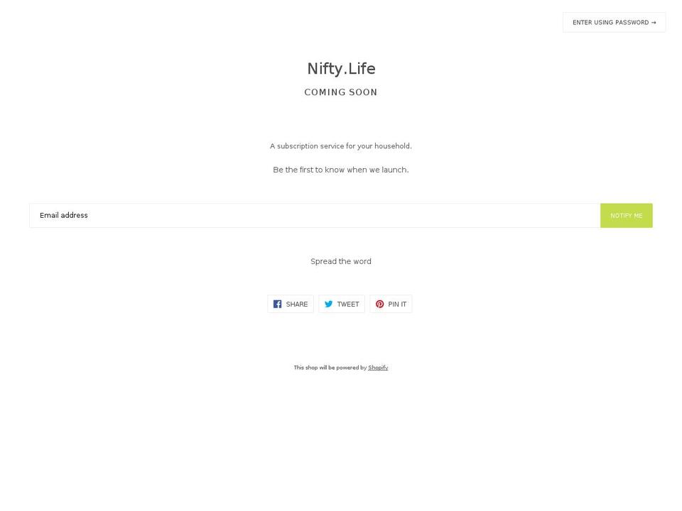 nifty.life shopify website screenshot