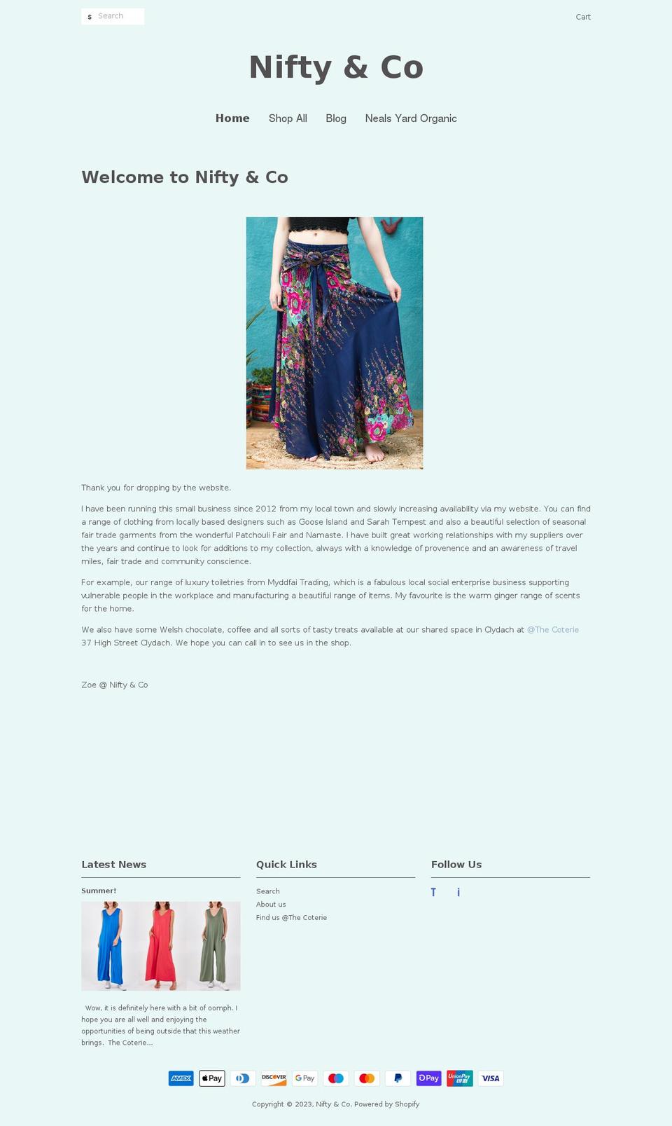 niftyandco.co.uk shopify website screenshot