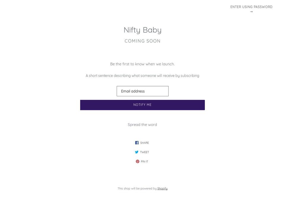 niftybaby.com — Shopify storefront screenshot