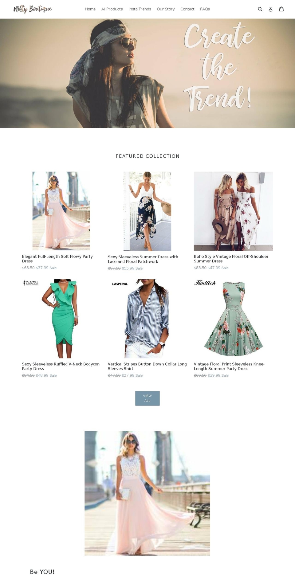 niftybotique.com — Shopify storefront screenshot