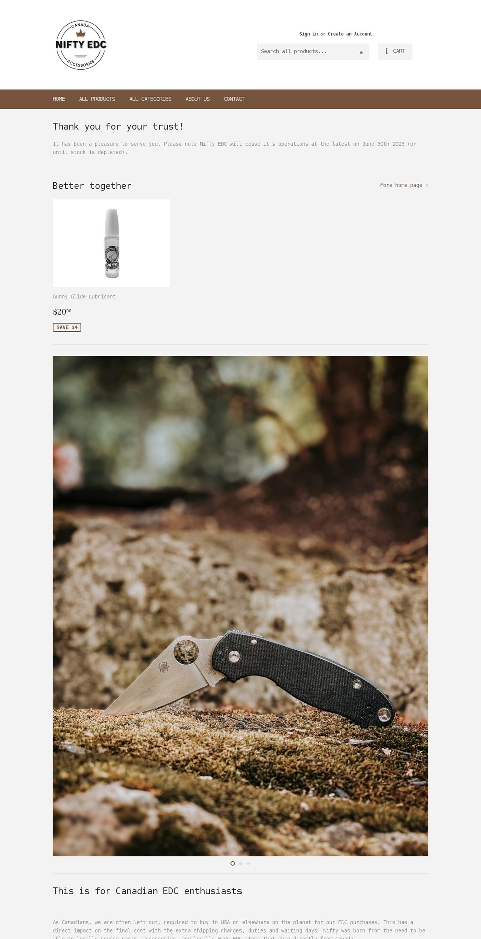 niftyedc.com shopify website screenshot