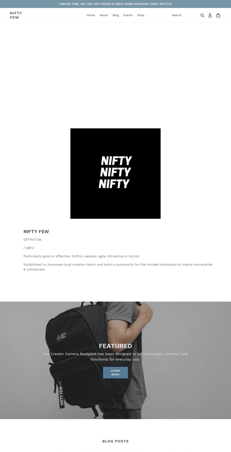 niftyfew.com — Shopify storefront screenshot