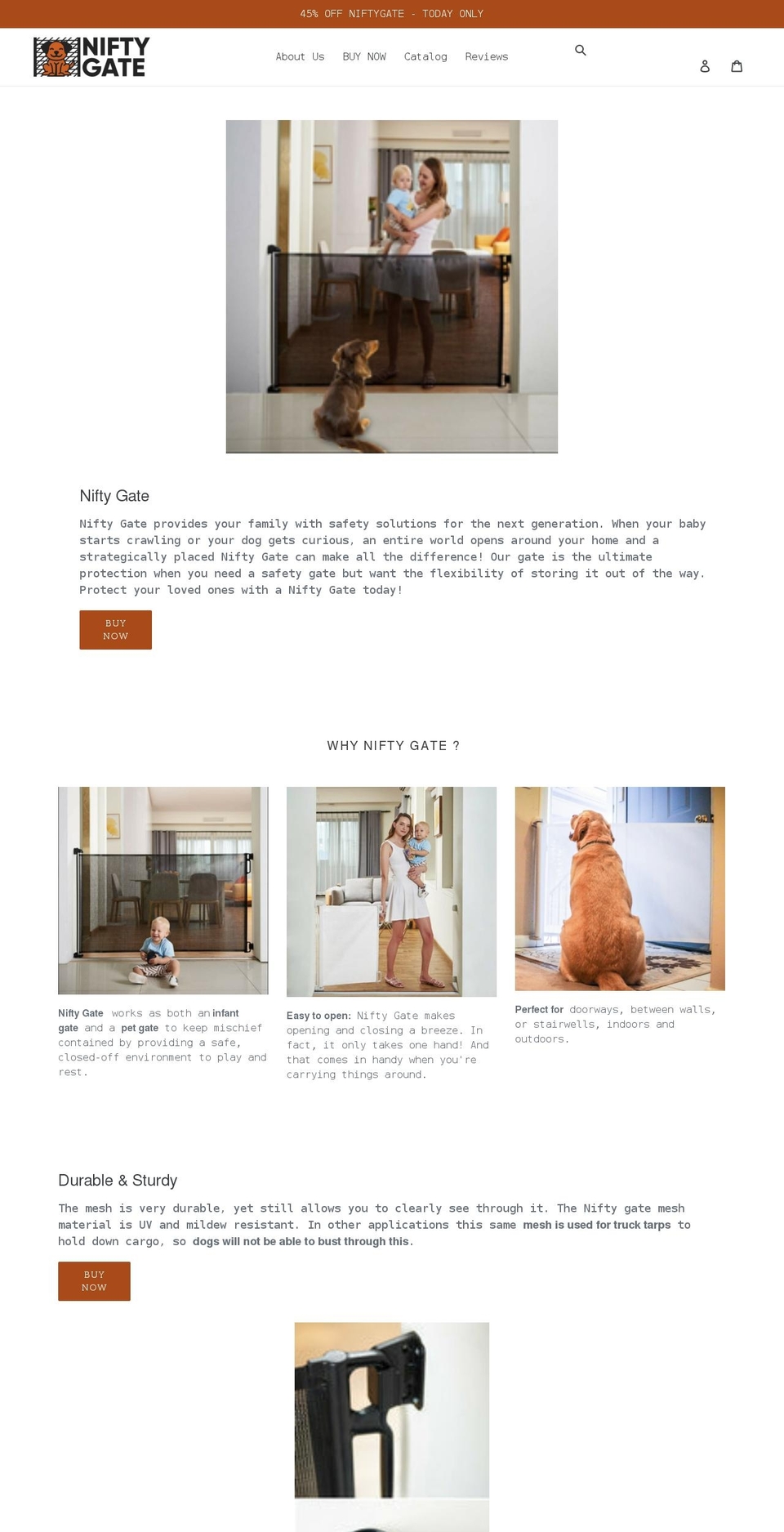 niftygate.com shopify website screenshot
