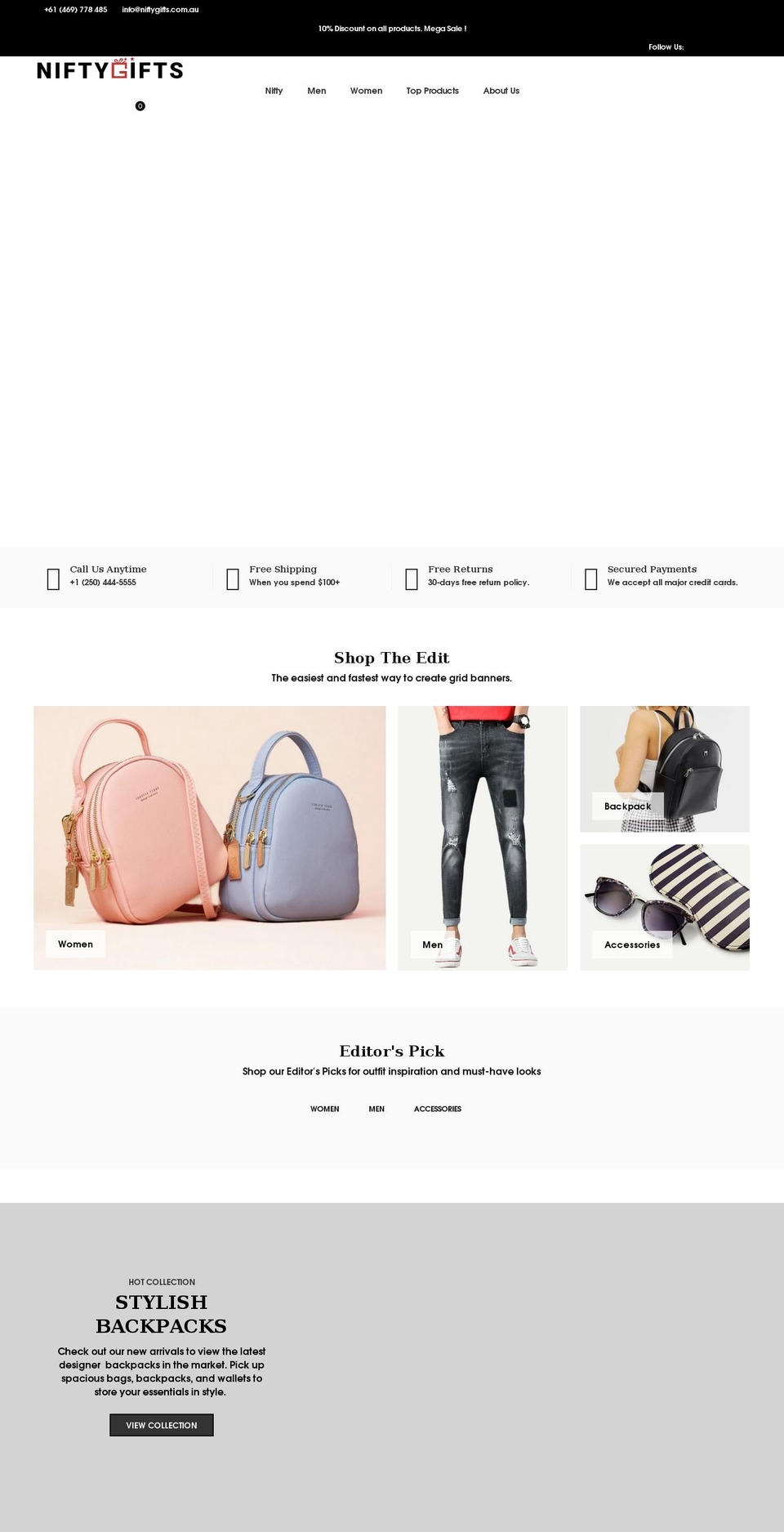 niftygifts.com.au shopify website screenshot