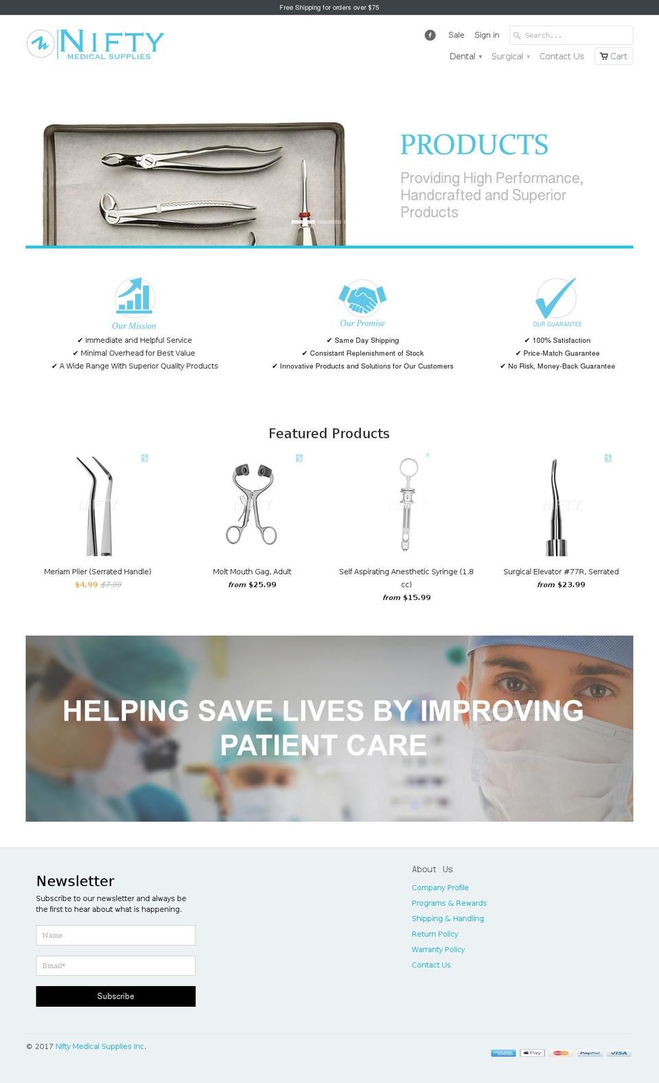 Kalles Shopify theme site example niftymedical.ca