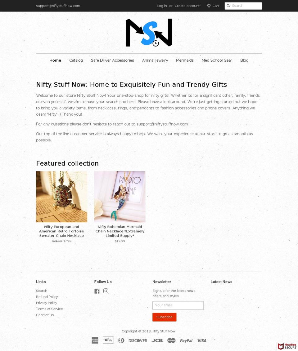 niftystuffnow.com — Shopify storefront screenshot