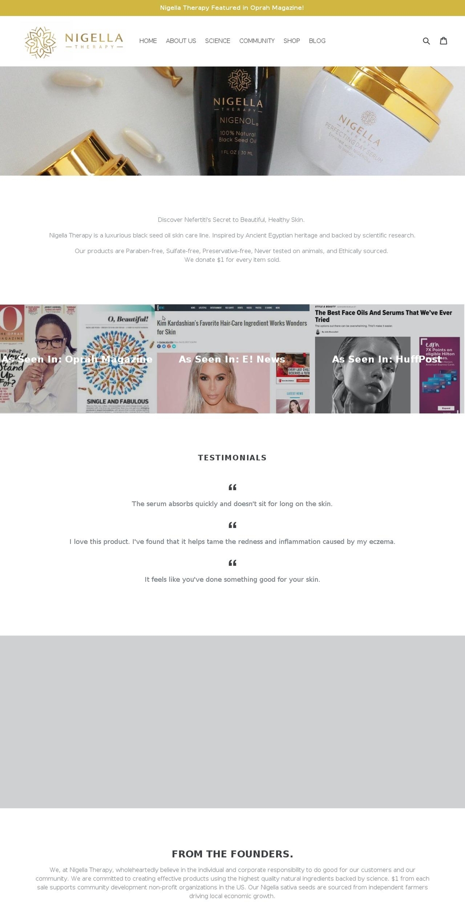 nigellatherapy.com shopify website screenshot