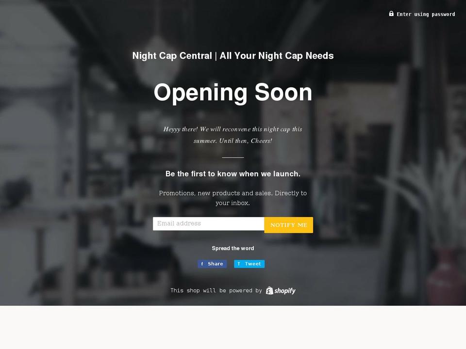 night-cap-central.myshopify.com shopify website screenshot