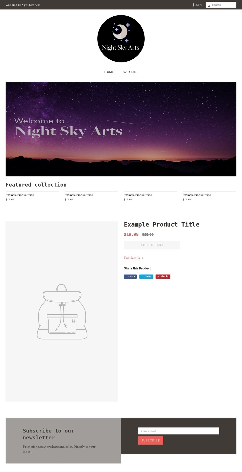 night-sky-arts.myshopify.com shopify website screenshot