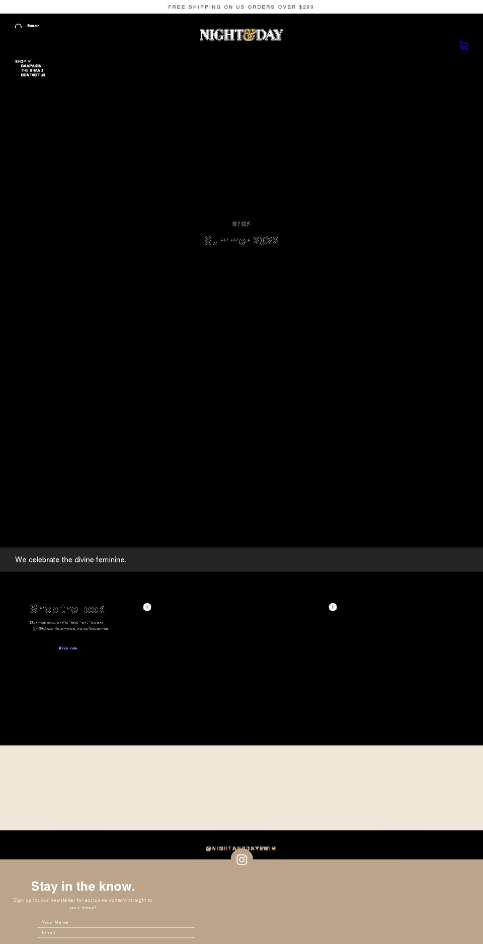 nightanddayswim.com shopify website screenshot