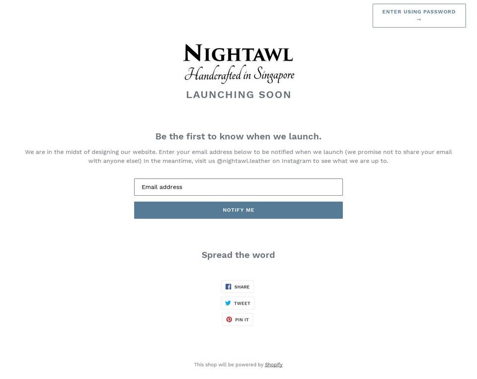 nightawl.com — Shopify storefront screenshot
