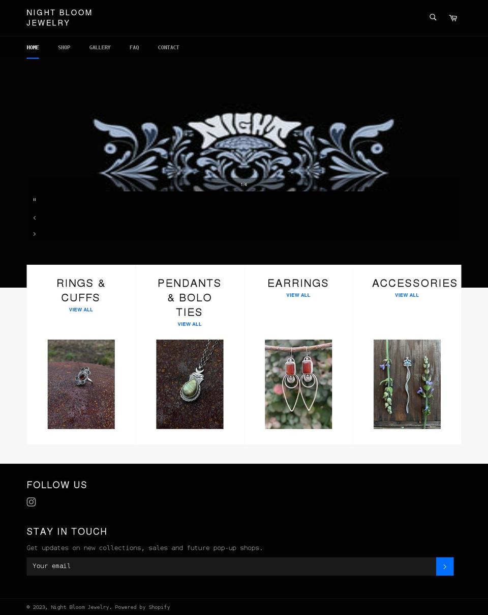 nightbloomjewelry.com shopify website screenshot