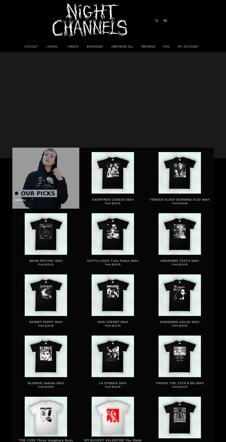nightchannels.com — Shopify storefront screenshot