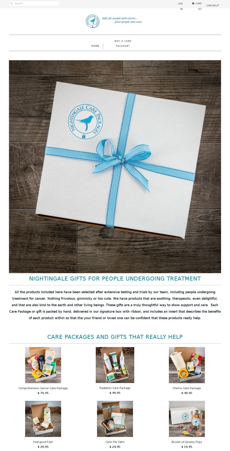 nightingalecarepackages.com shopify website screenshot