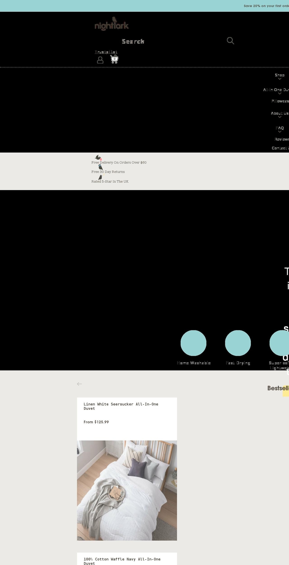 nightlark.com shopify website screenshot