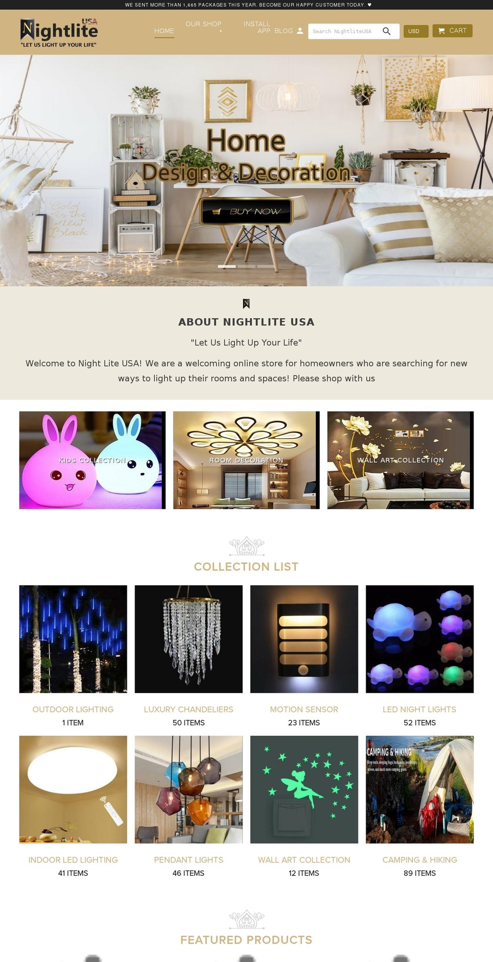 nightliteusa.com shopify website screenshot
