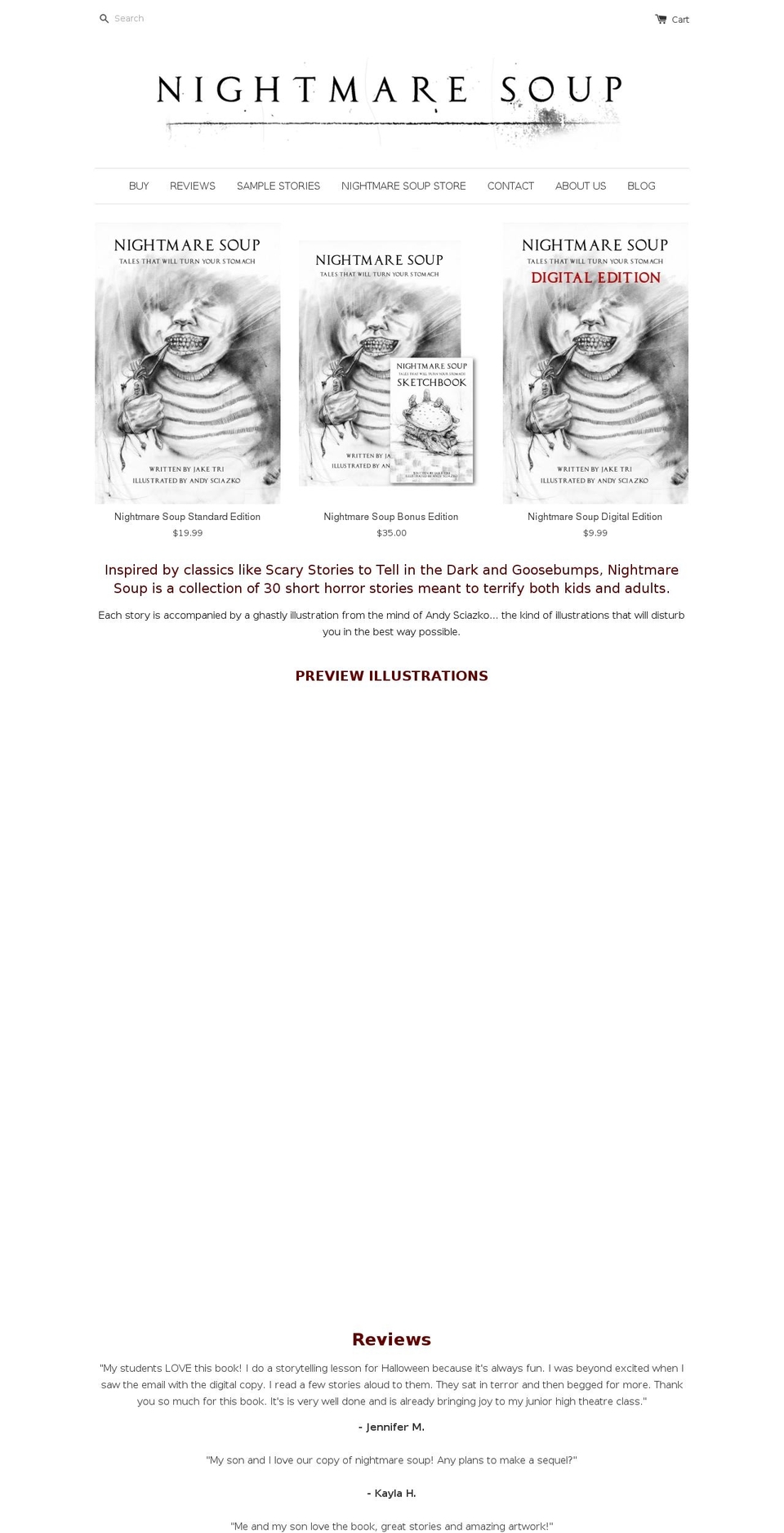 nightmaresoup.com shopify website screenshot