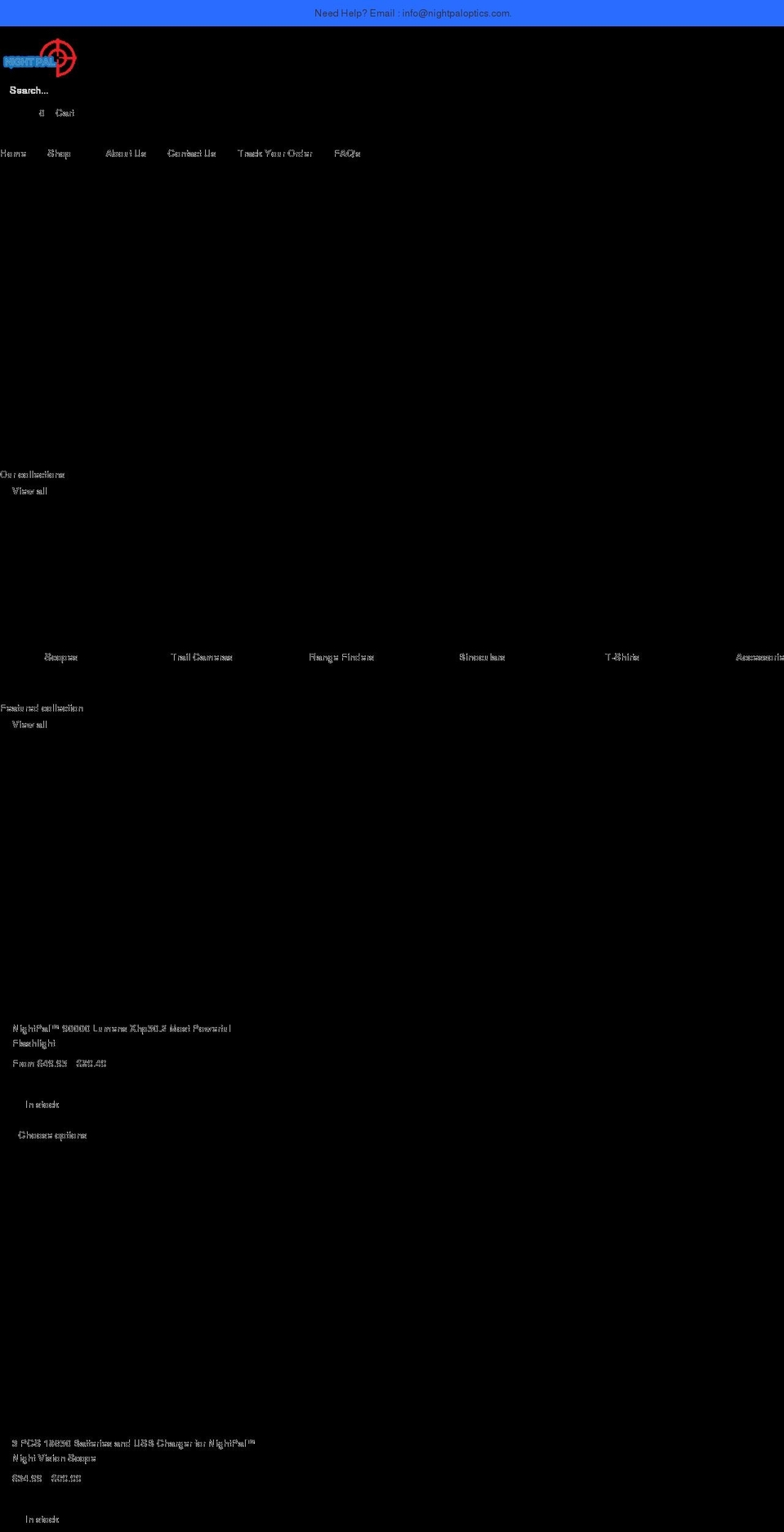 nightpaloptics.com shopify website screenshot