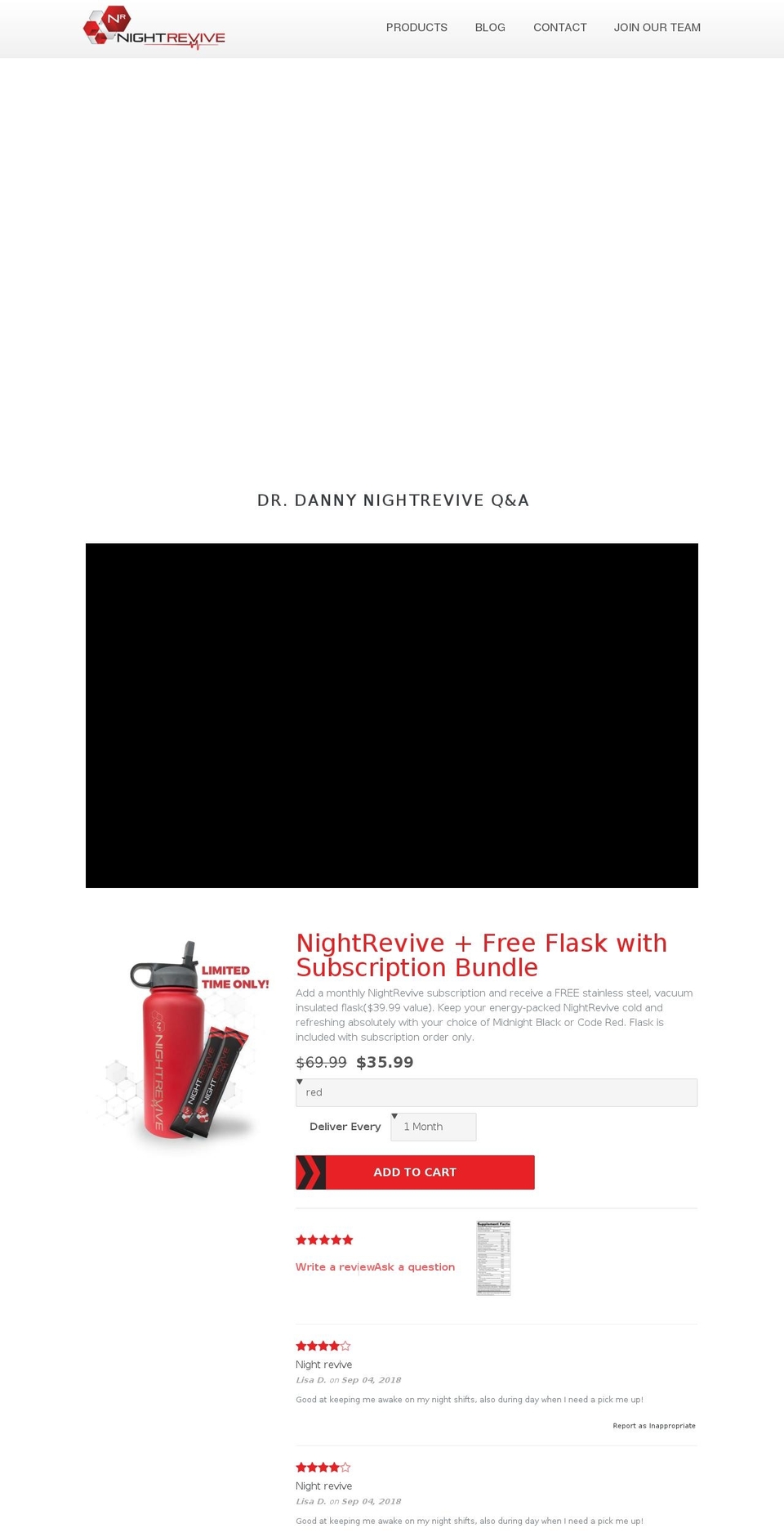 nightrevive.com — Shopify storefront screenshot