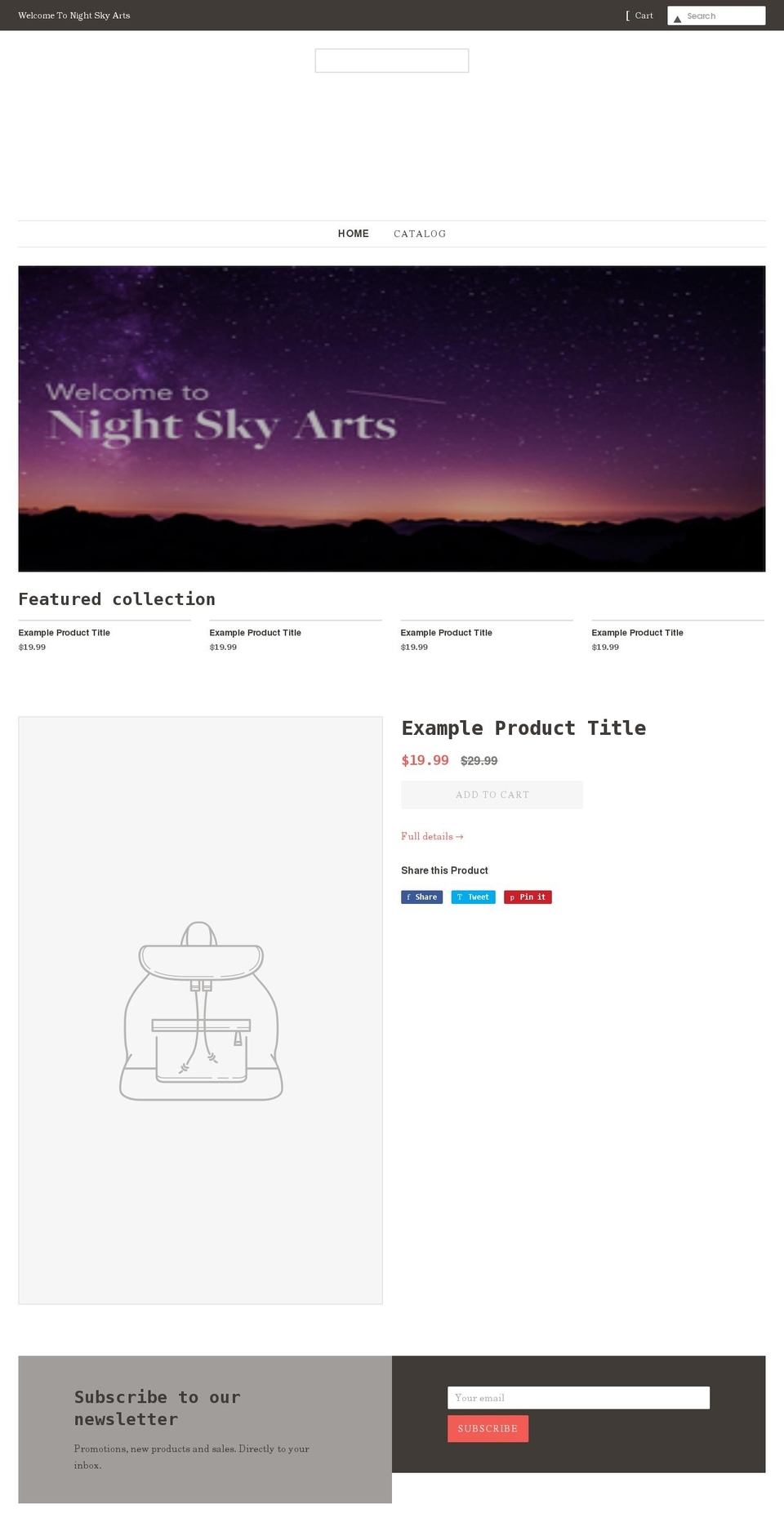nightskyarts.com shopify website screenshot