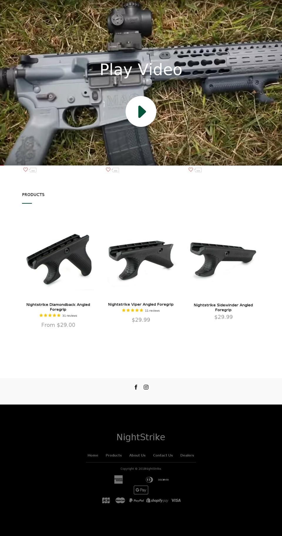 nightstrike.com shopify website screenshot