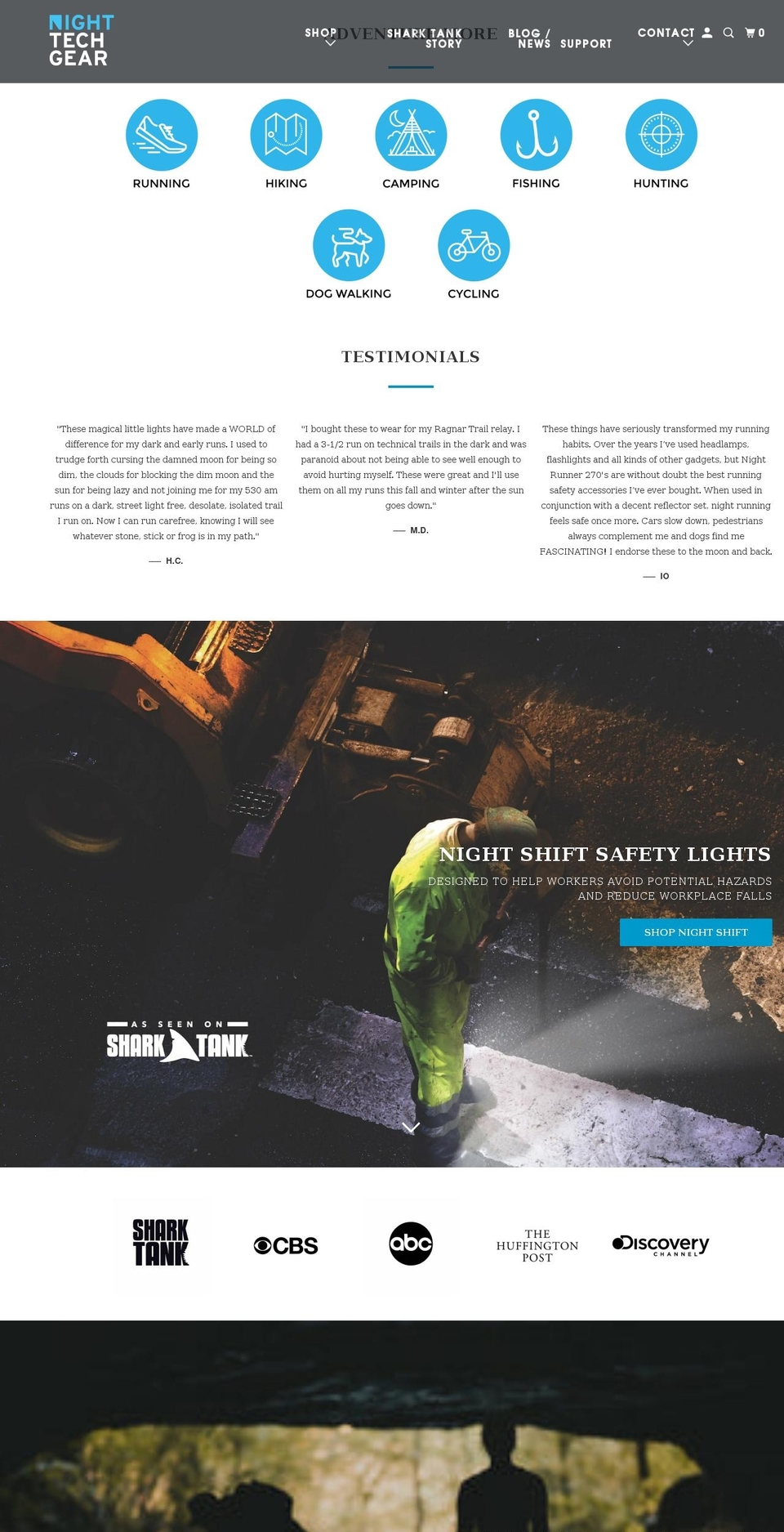 nighttechgear.com — Shopify storefront screenshot