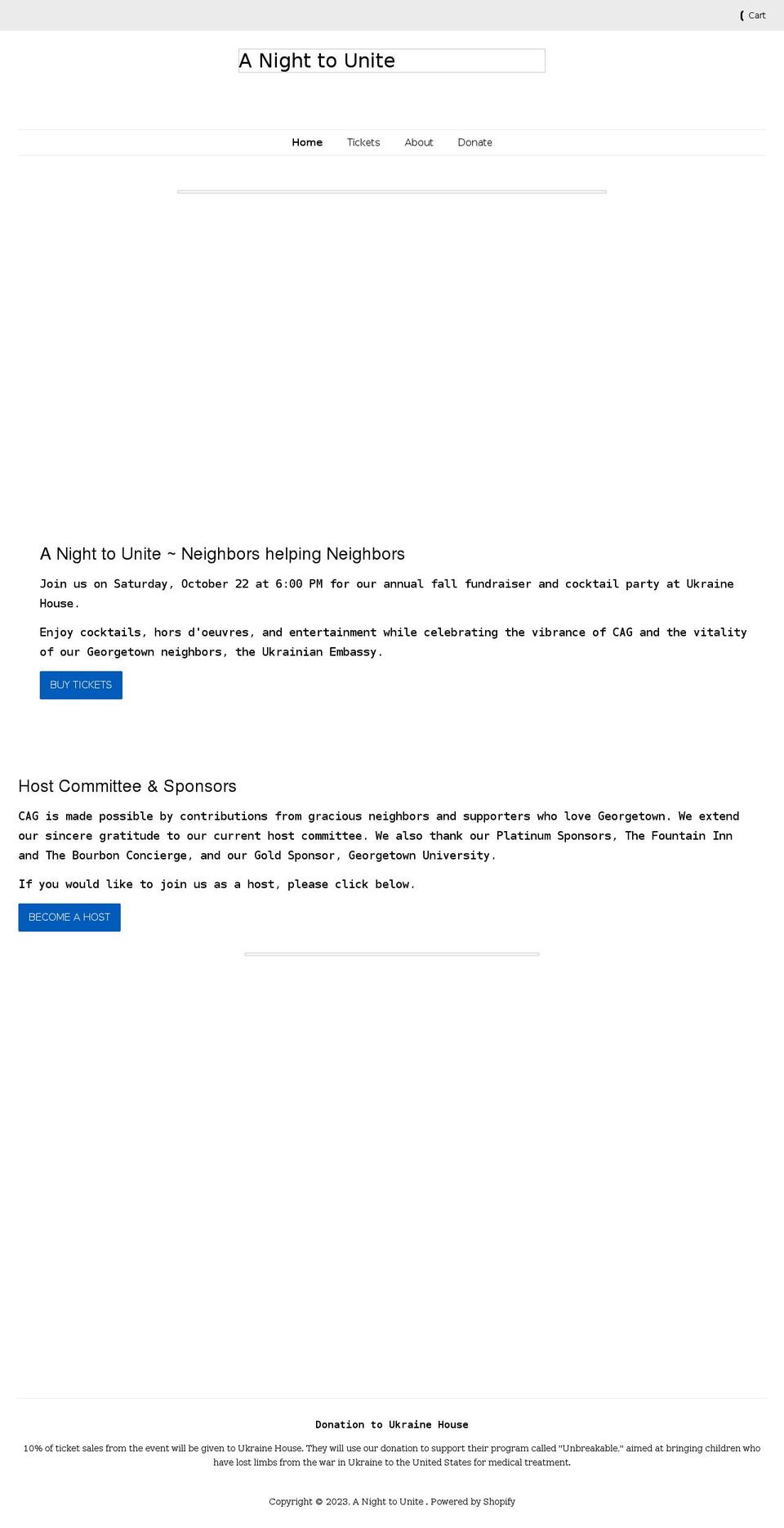 nighttounite.org shopify website screenshot