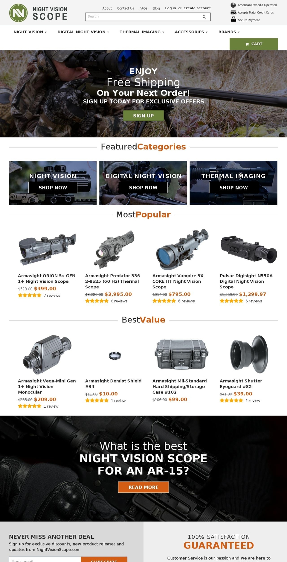 nightvisionscope.com shopify website screenshot