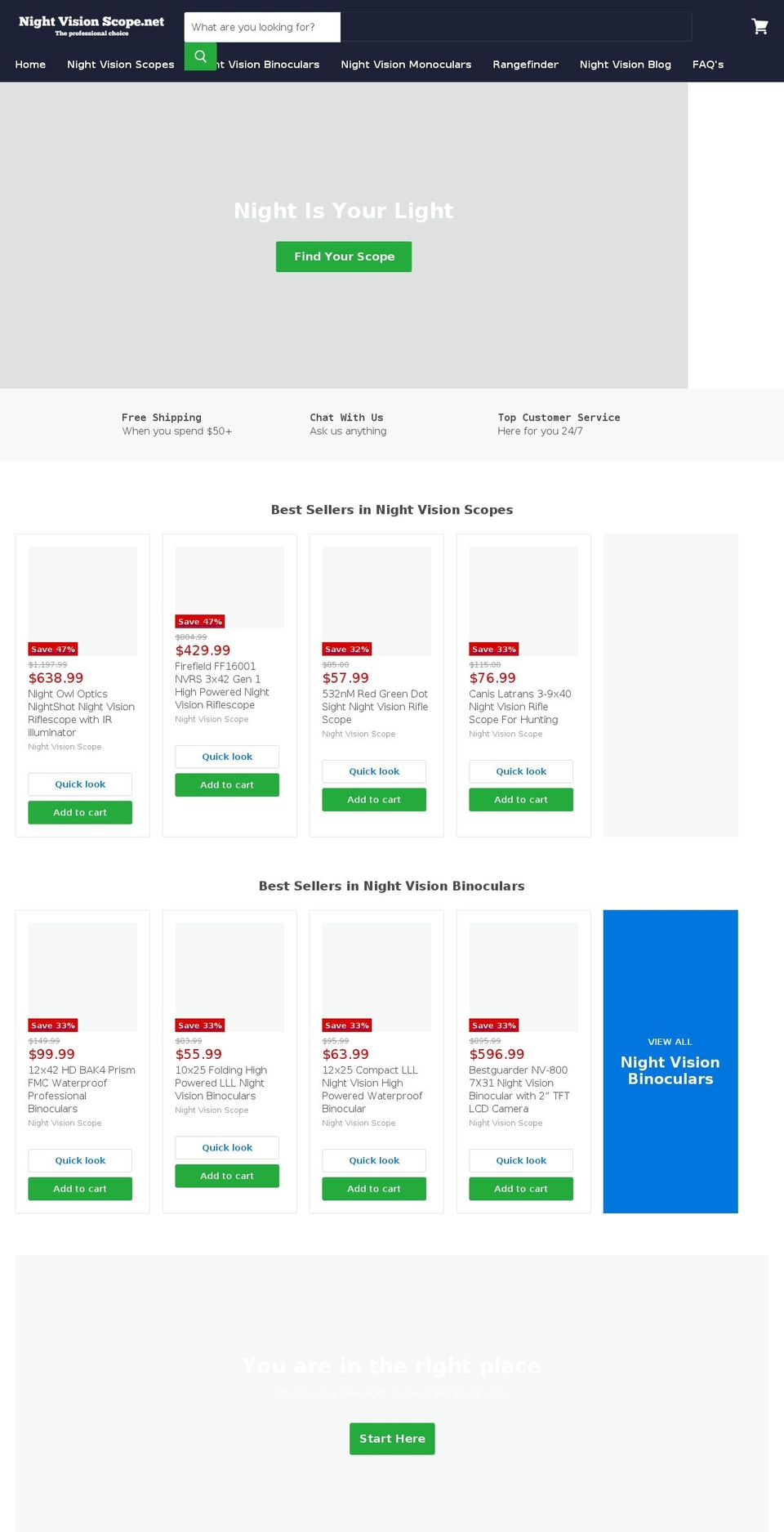 nightvisionscope.net shopify website screenshot