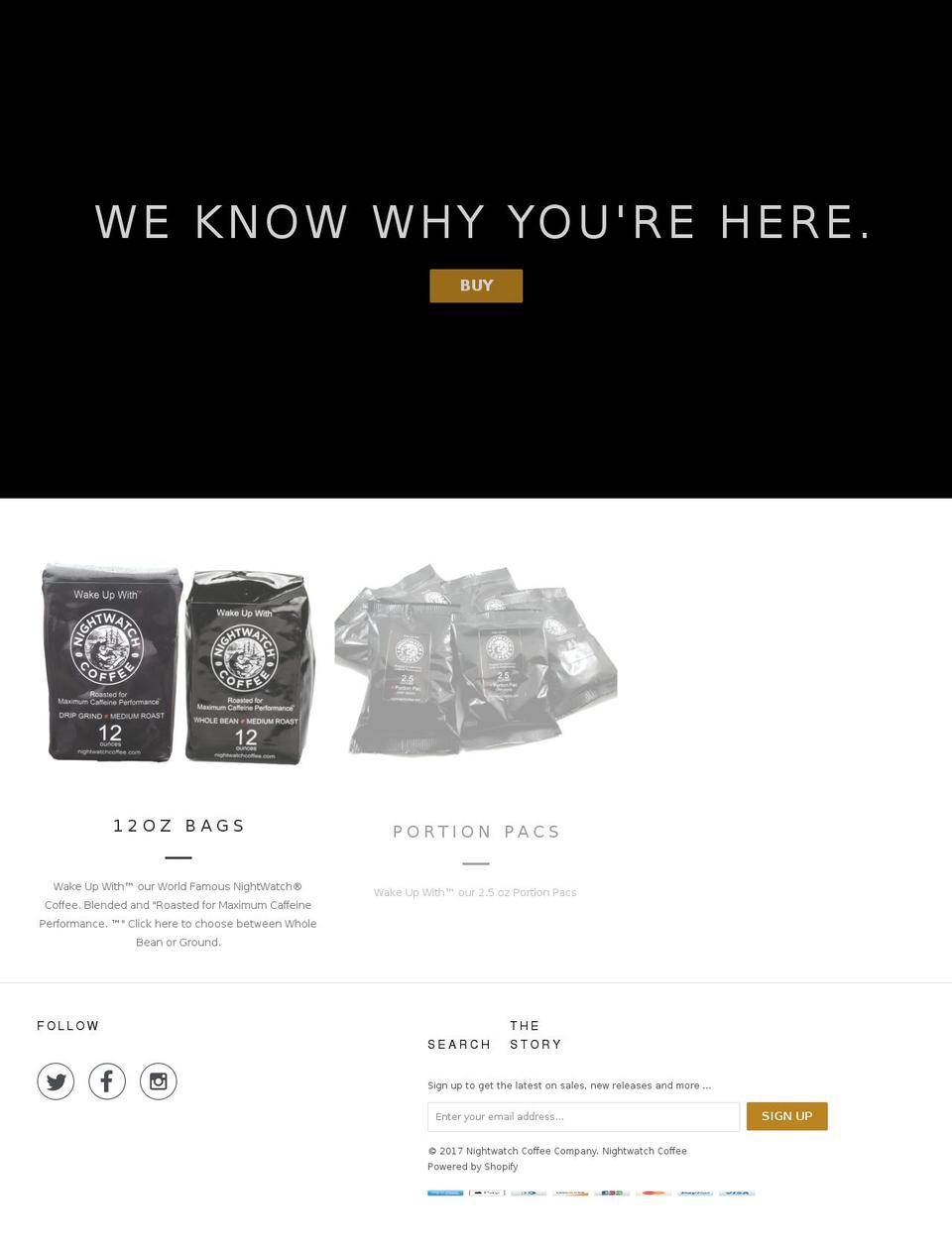 nightwatchcoffee.com shopify website screenshot