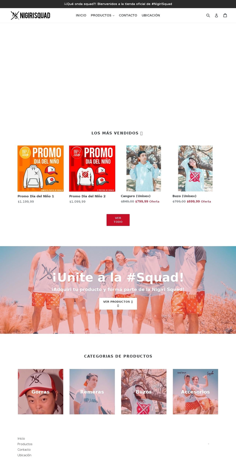 nigirisquad.com shopify website screenshot