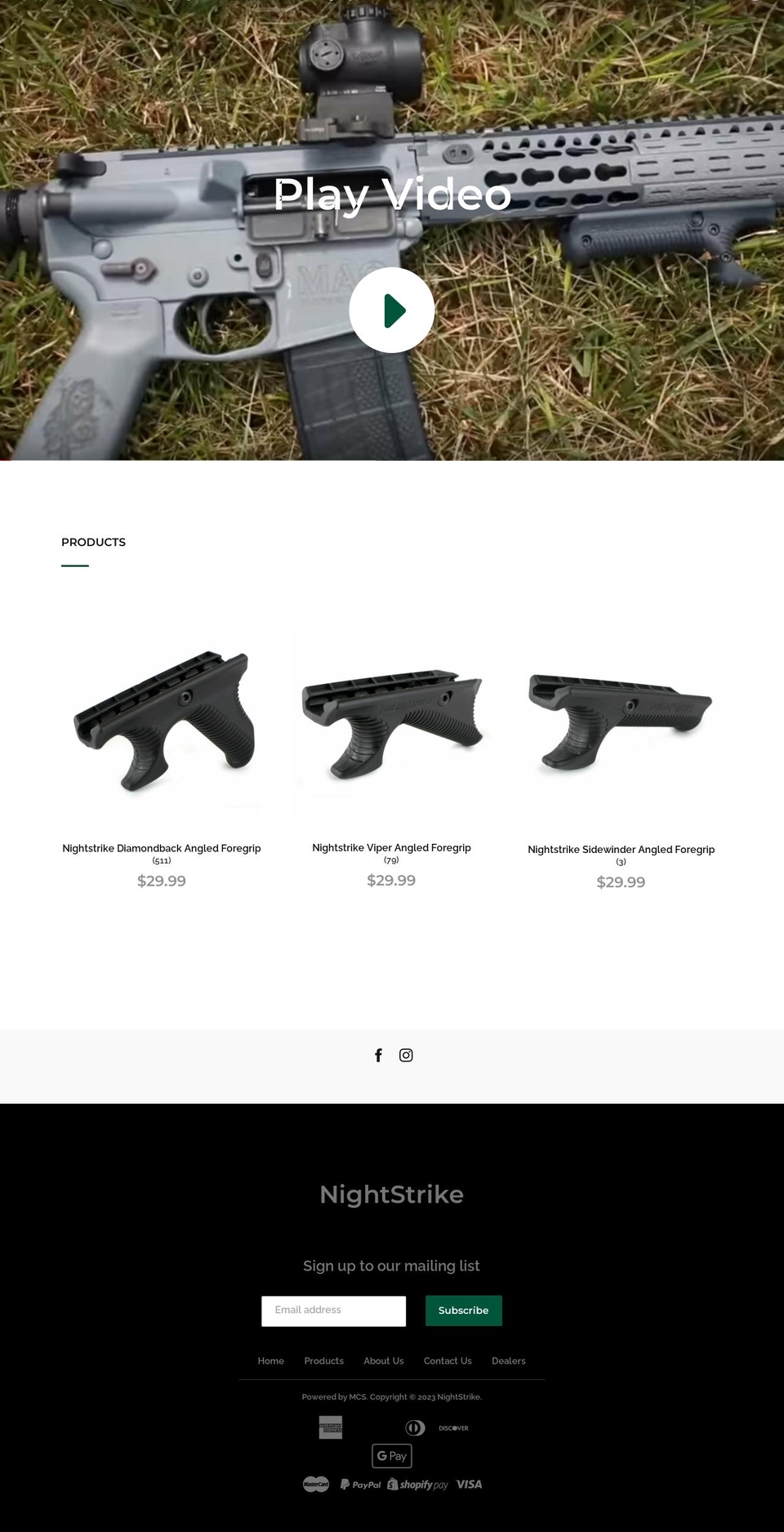 nigthstrike.com — Shopify storefront screenshot