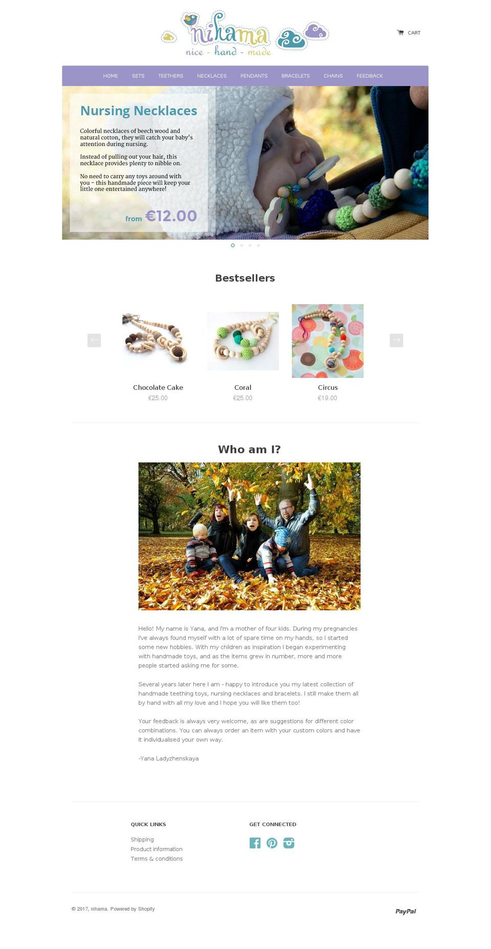 nihama.com shopify website screenshot