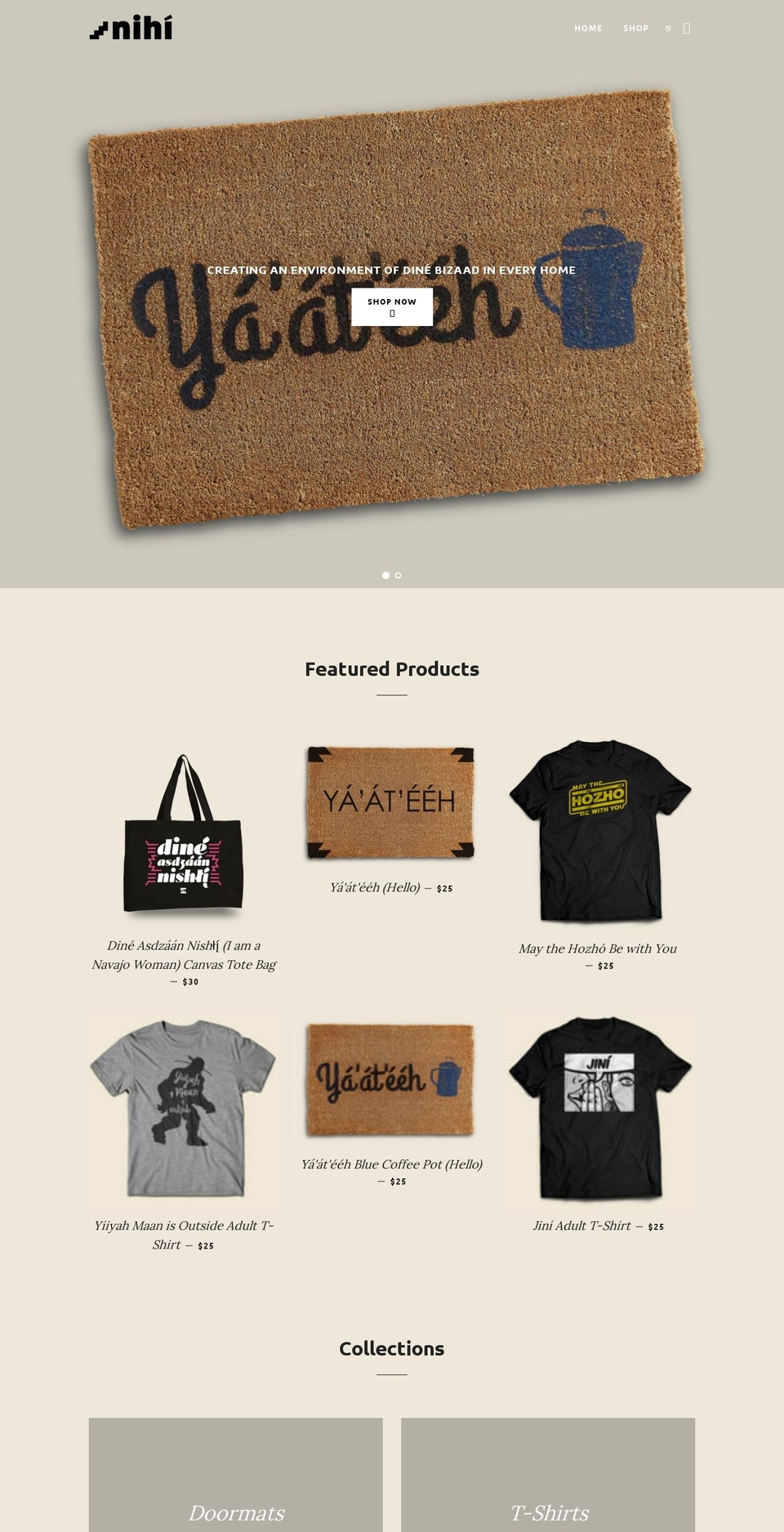 nihidesigns.com shopify website screenshot