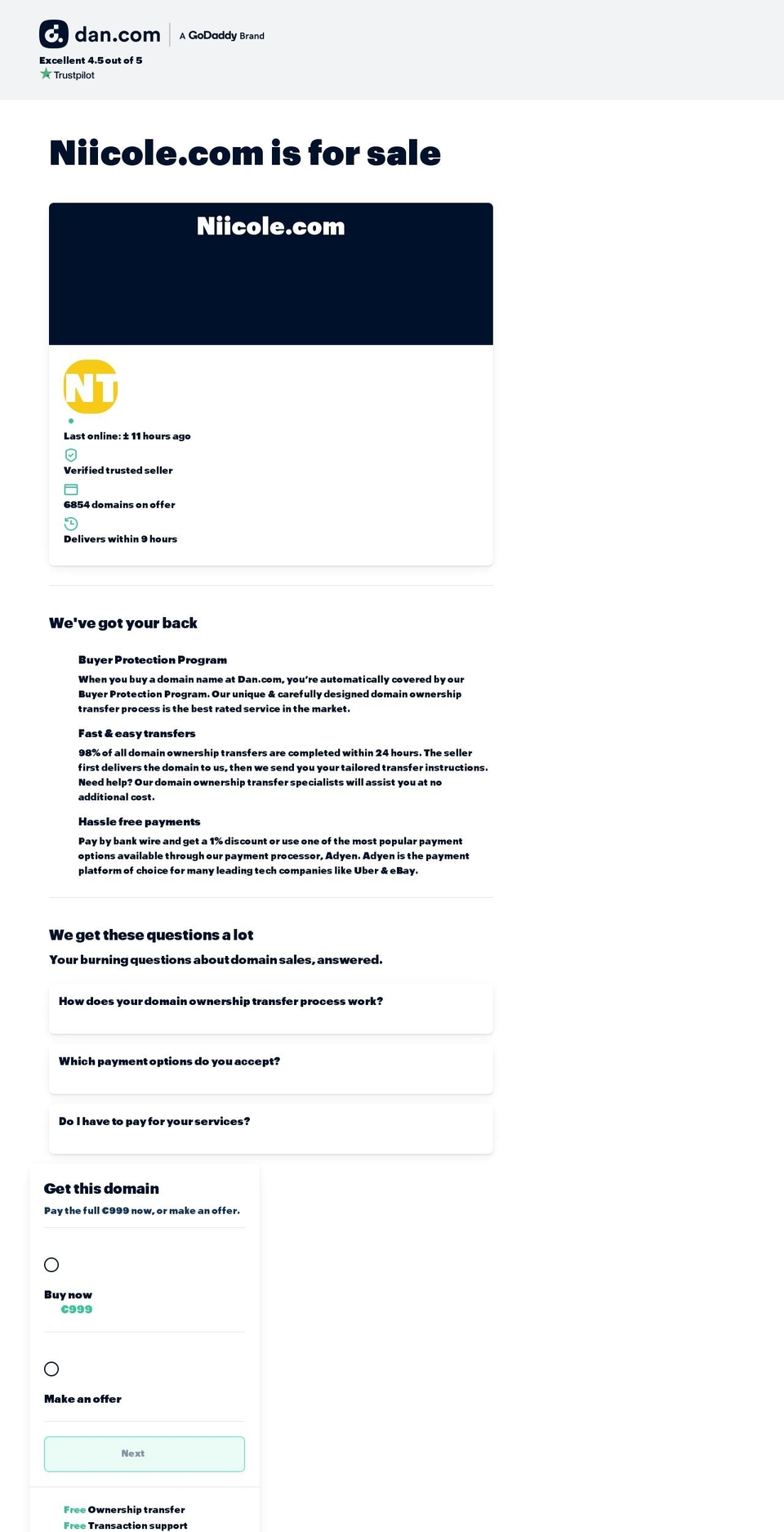 niicole.com — Shopify storefront screenshot