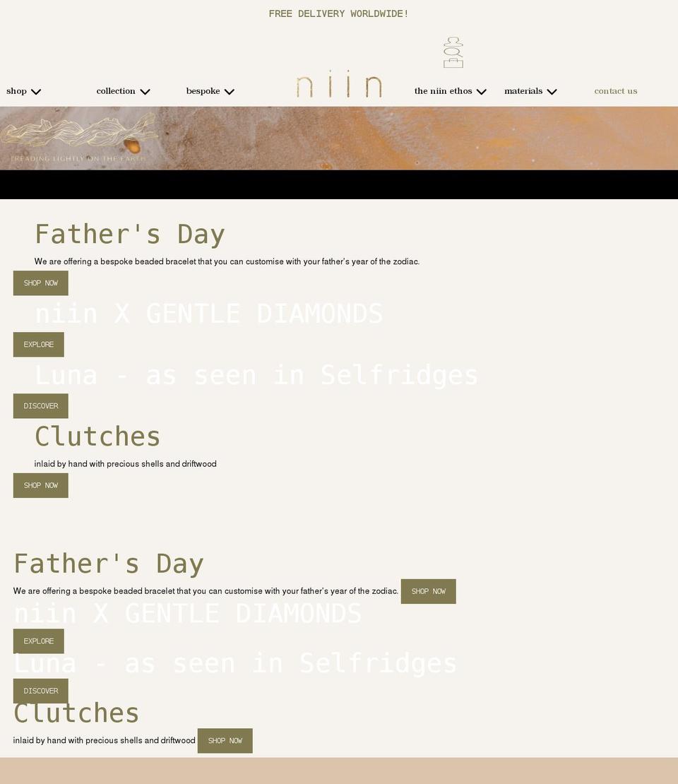 niin.co shopify website screenshot