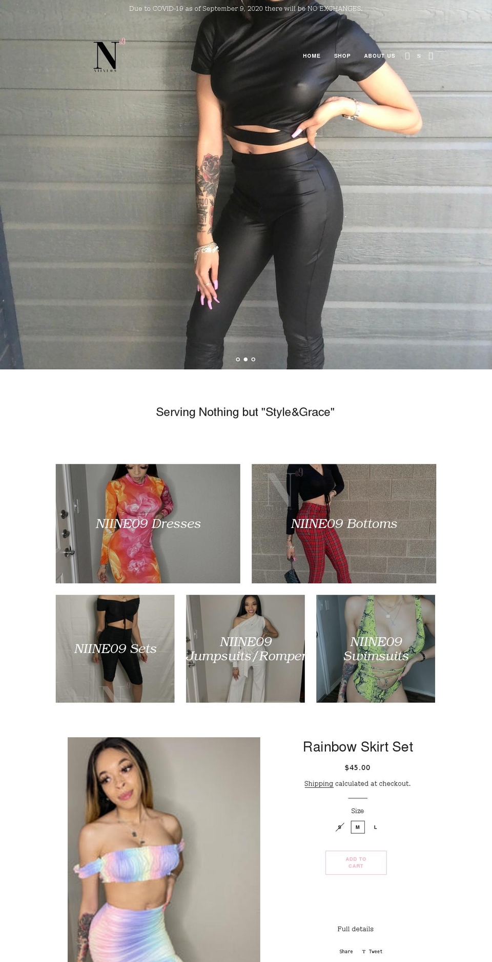 niine09.com shopify website screenshot