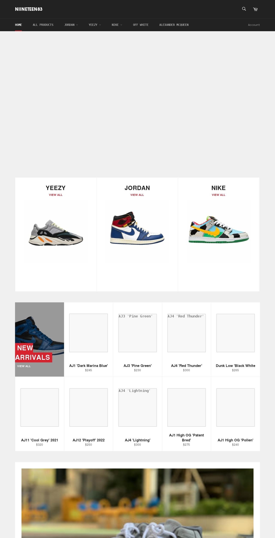 niineteen83.com shopify website screenshot