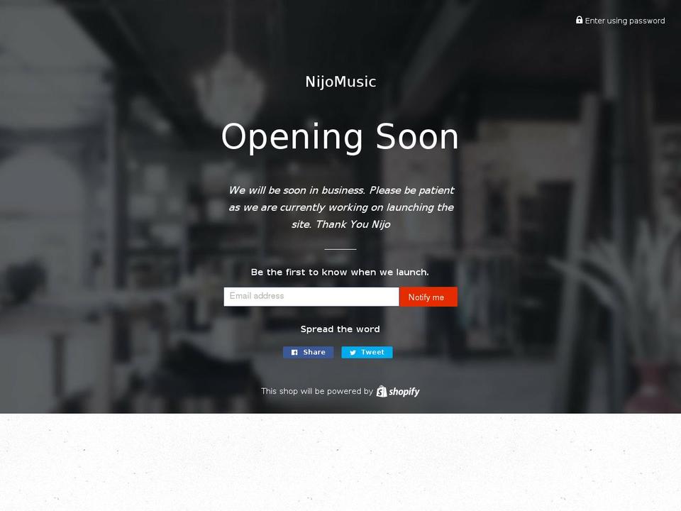 nijomusic.com — Shopify storefront screenshot