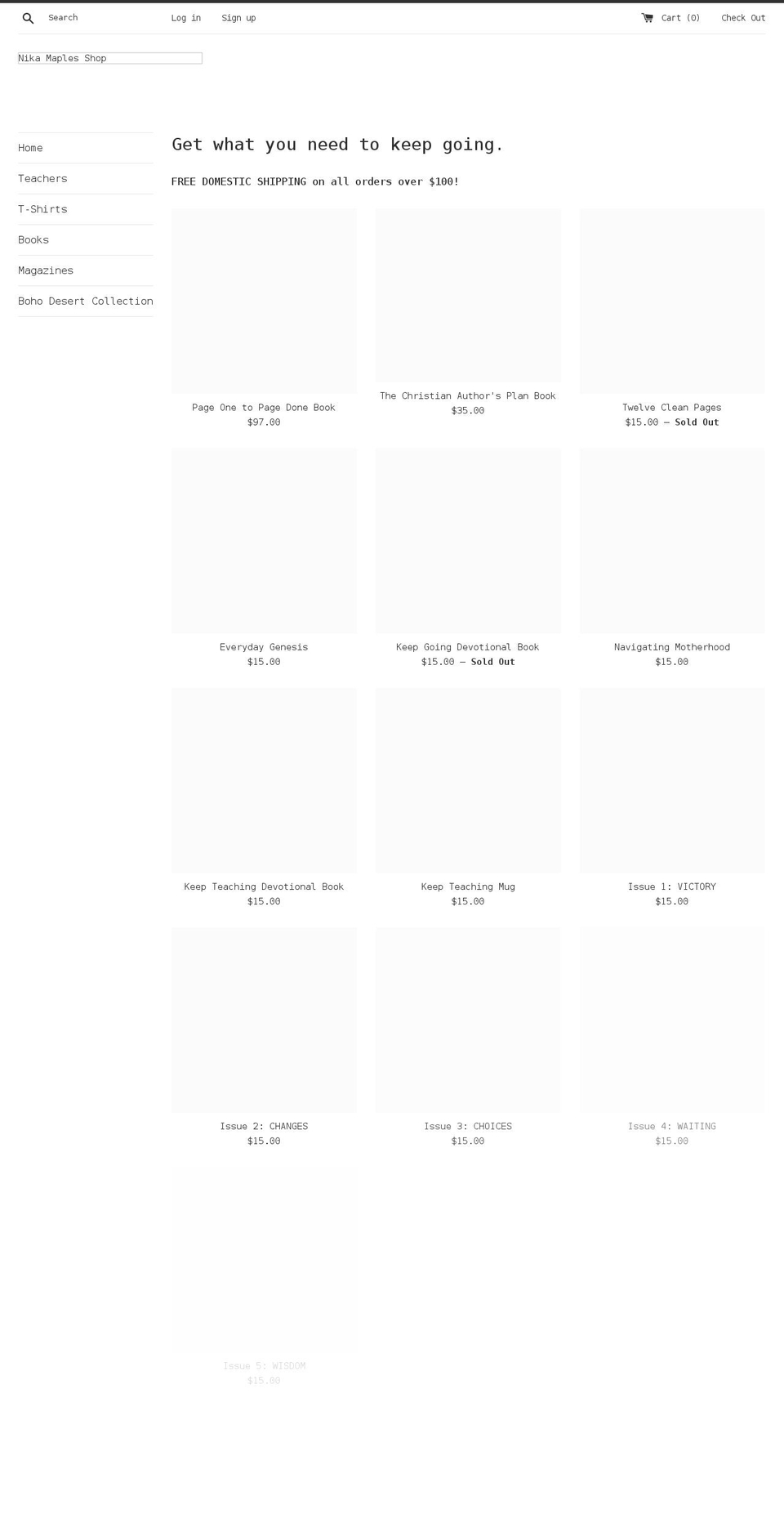 nika-maples-shop.myshopify.com shopify website screenshot