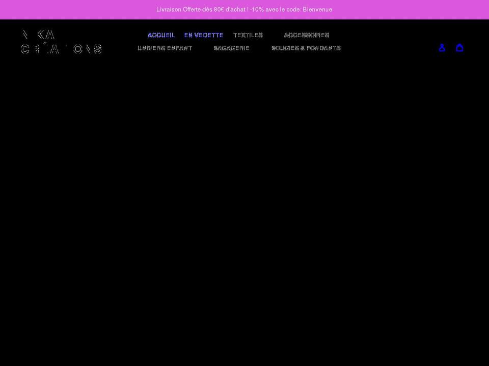 nikacreations.com shopify website screenshot