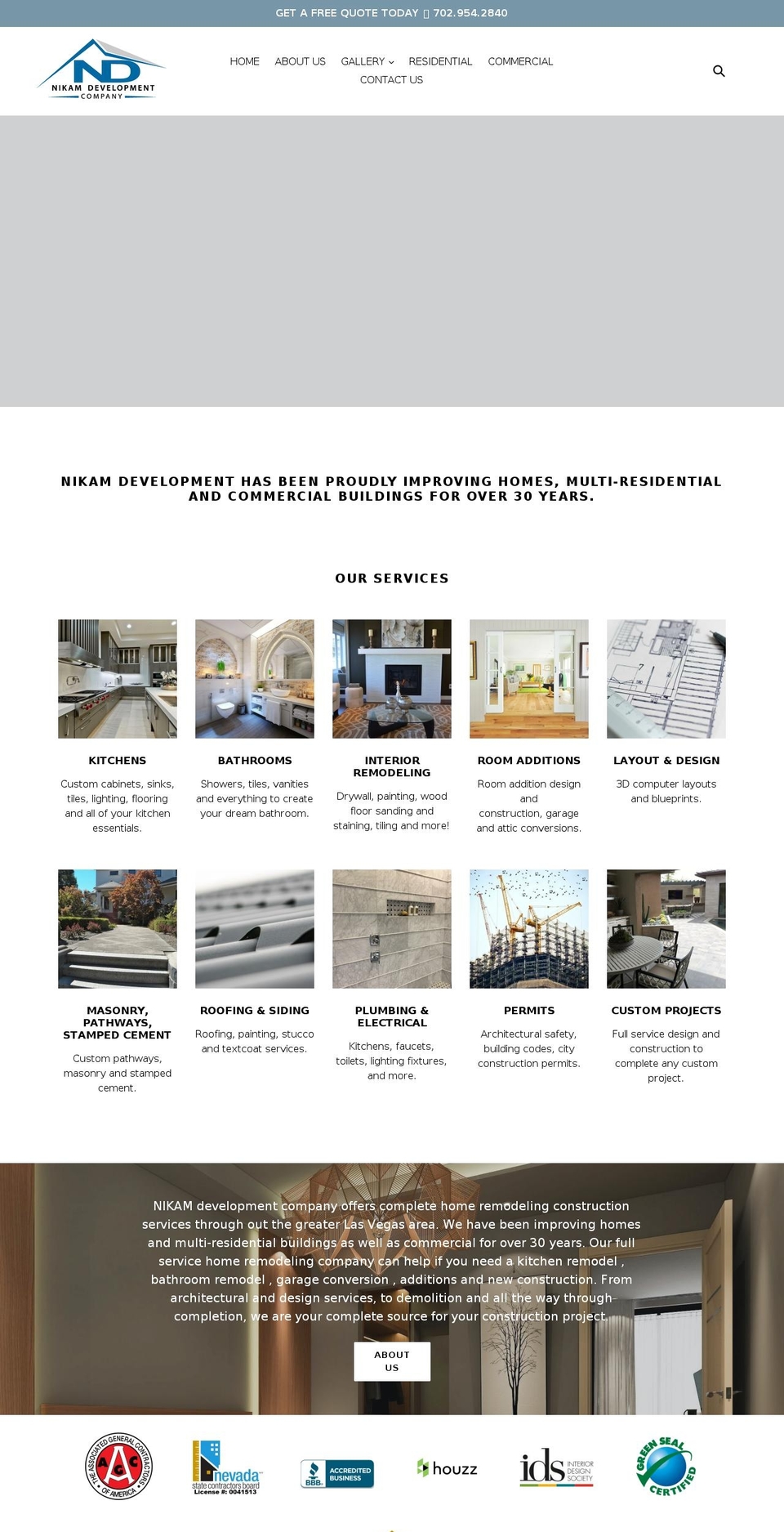 nikamdevelopment.com — Shopify storefront screenshot