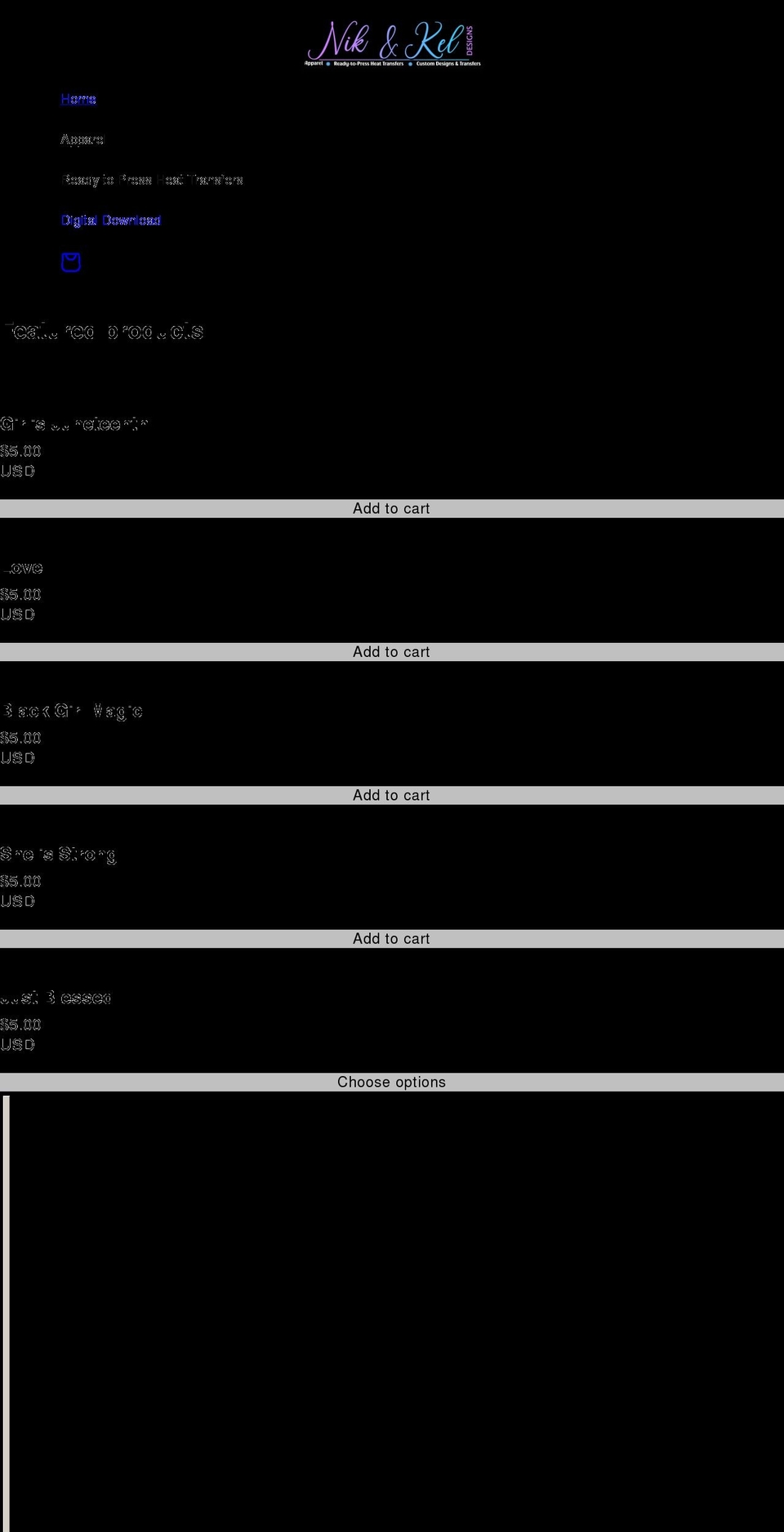 nikandkeldesigns.com shopify website screenshot