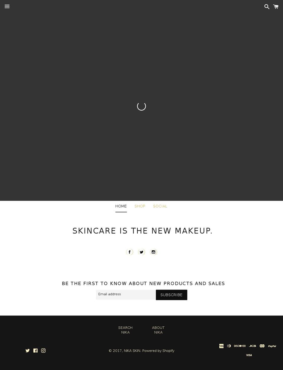 nikaskin.com shopify website screenshot