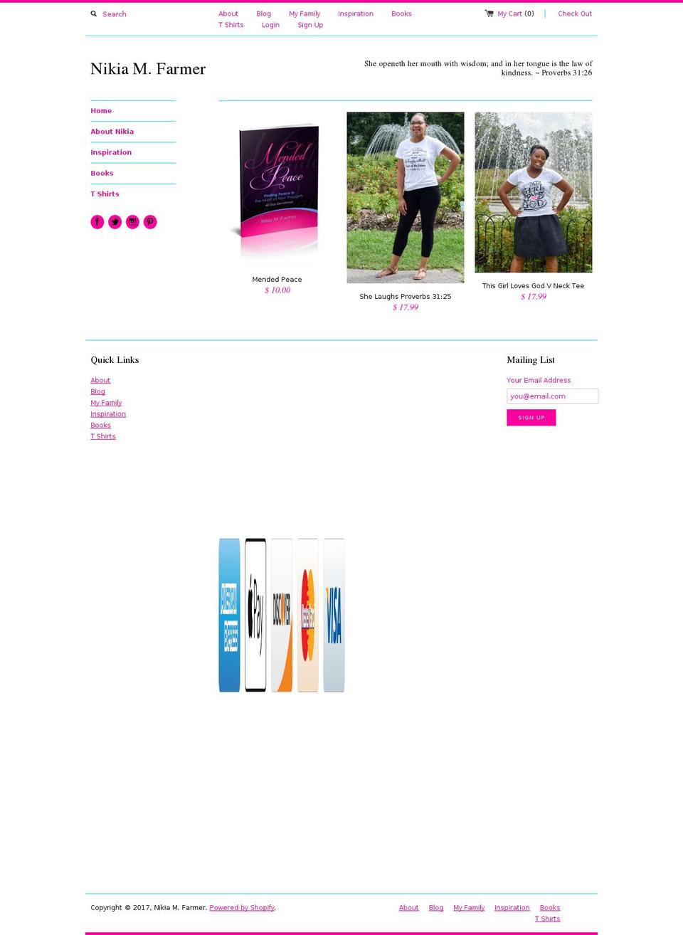nikiamfarmer.com shopify website screenshot