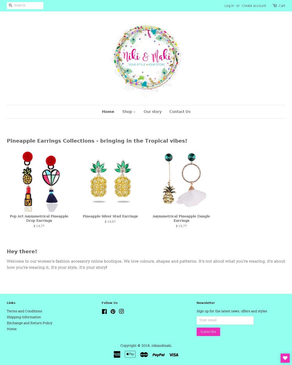 nikiandmaki.com — Shopify storefront screenshot