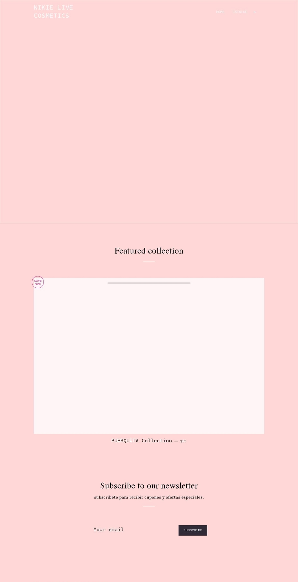 nikielivecosmetics.com shopify website screenshot